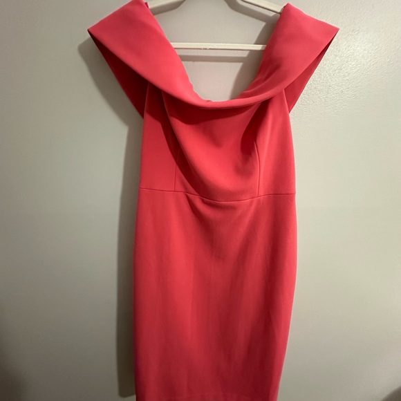 Calvin Klein Coral Pink off the shoulder dress - Picture 5 of 8